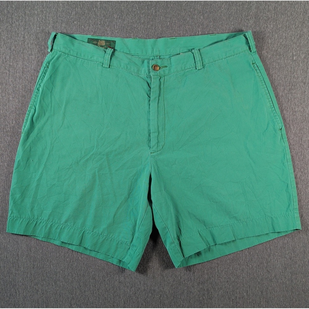 Vtg ORVIS Canvas Shorts Mens Sz 38 Green Flat Front Cotton Gorpcore Outdoors 90s